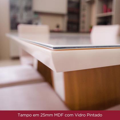 Imagem de Mesa de Jantar com Tampo MDF/Vidro Canto Reto 90 Cm Danielly Henn