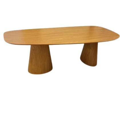 Imagem de Mesa de Jantar Cone orgânica Oval 160x90 cm com 2 Base Freijó Tampo Freijó