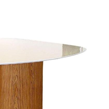 Imagem de Mesa de Jantar Cone Orgânica Tríon Redonda 100x103 cm Base Freijó com Tampo Laca