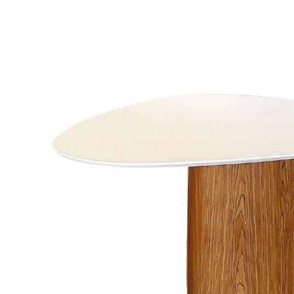 Imagem de Mesa de Jantar Cone Orgânica Tríon Redonda 90x93 cm Base Freijó com Tampo Laca