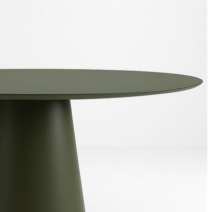 Imagem de Mesa de Jantar Cone Oval 198x122 cm Laca Verde Musgo