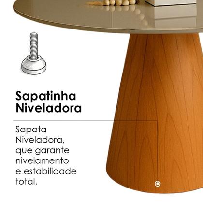 Imagem de Mesa de Jantar Cone Redonda Laminado em Madeira 120cm Cairo