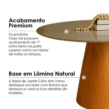 Imagem de Mesa de Jantar Cone Redonda Laminado em Madeira 120cm Cairo