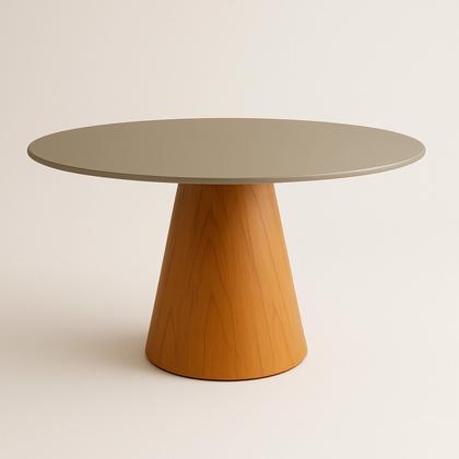 Imagem de Mesa de Jantar Cone Redonda Laminado em Madeira 120cm Cairo