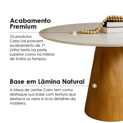 Imagem de Mesa de Jantar Cone Redonda Laminado em Madeira 120cm Cairo