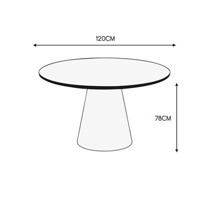 Imagem de Mesa de Jantar Cone Redonda Laminado em Madeira 120cm Cairo