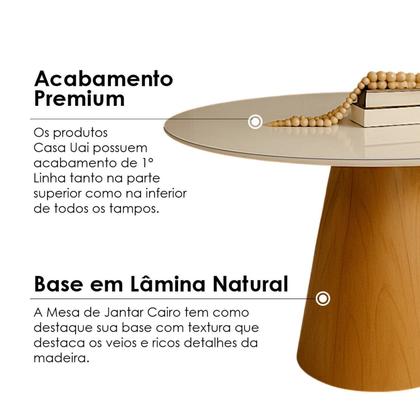 Imagem de Mesa de Jantar Cone Redonda Laminado em Madeira 120cm Cairo