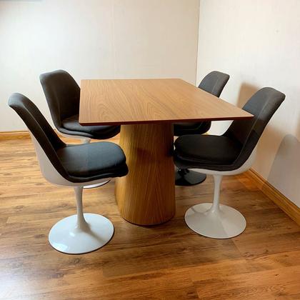 Imagem de Mesa de Jantar Cone Retangular 120x80 cm Base Madeira Freijó Tampo Madeira Freijó