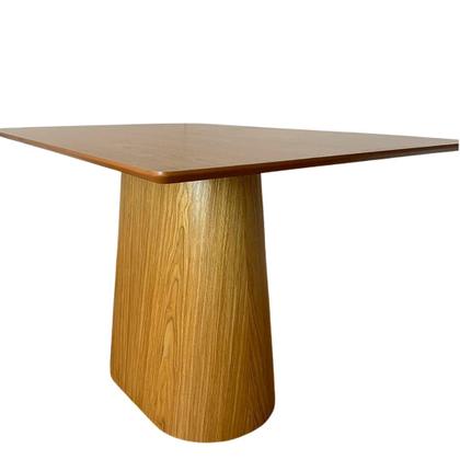 Imagem de Mesa de Jantar Cone Retangular 120x80 cm Base Madeira Freijó Tampo Madeira Freijó