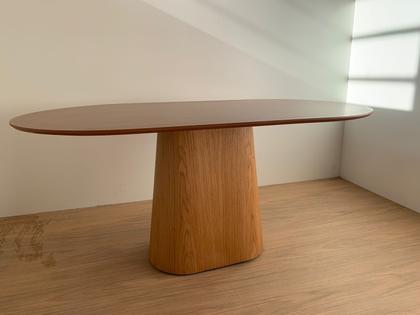 Imagem de Mesa de Jantar Cone Retangular Arredondada 180x100cm Madeira Freijó