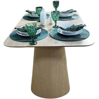Imagem de Mesa De Jantar Cone Retangular Vitta 180x100cm Base Fiberglass Laminada Em Freijo Tampo Freijó