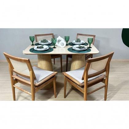 Imagem de Mesa De Jantar Cone Retangular Vitta 180x100cm Base Fiberglass Laminada Em Freijo Tampo Freijó