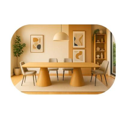 Imagem de Mesa De Jantar Cone Retangular Vitta 244x137cm Base Fiberglass Laminada Em Freijo Tampo Freijó