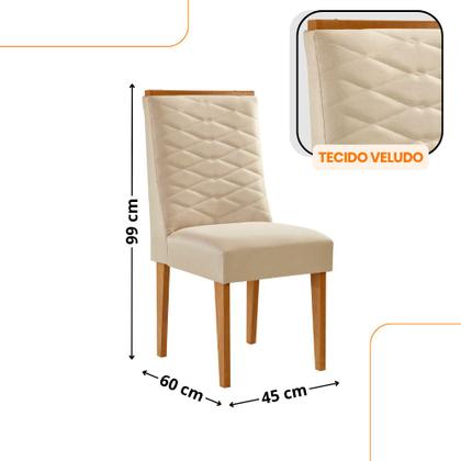 Imagem de Mesa de Jantar Copper 120cm Tampo Canto MDF com 4 Cadeiras Eloise Moderna Mobilia