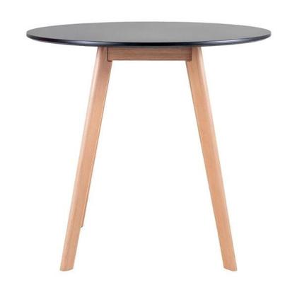 Imagem de Mesa de Jantar Cozinha Redonda 80cm  4 Cadeiras Estofadas Leda  Preto