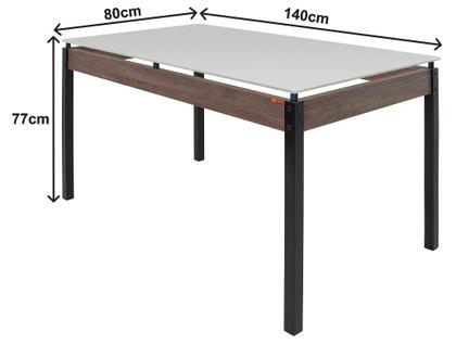 Imagem de Mesa de Jantar de Aço com Madeira e Tampo de Vidro 6 Cadeiras Retangular Ciplafe Panamá