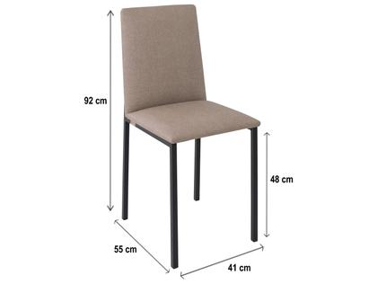 Imagem de Mesa de Jantar de Aço com Madeira e Tampo de Vidro 6 Cadeiras Retangular Ciplafe Panamá