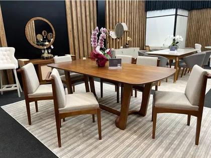 Imagem de Mesa de Jantar de Madeira Maciça Tampo Laminado com Carvalho Americano Gemini (Apenas a Mesa)