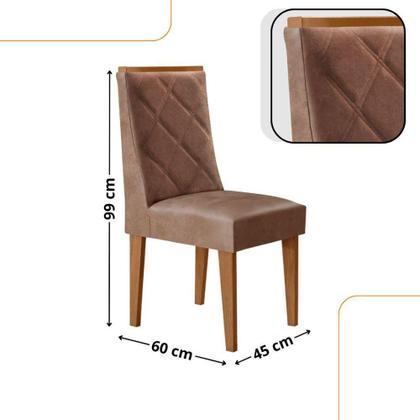 Imagem de Mesa De Jantar Diane 120cm Tampo Mdf Lam 4 Cadeiras Isadora Moderna Tork Naturale Off White