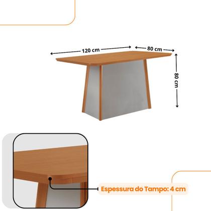 Imagem de Mesa de Jantar Diane 120cm Tampo MDF Laminado com 4 Cadeiras Isadora Moderna Mobília