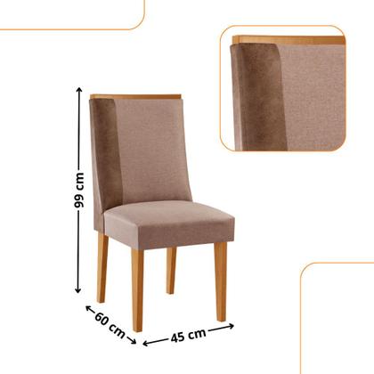 Imagem de Mesa de Jantar Diane 120cm Tampo MDF Vidro com 4 Cadeiras Diane Moderna Mobília