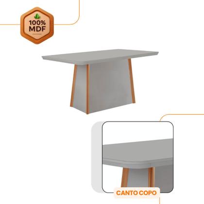 Imagem de Mesa de Jantar Diane 120cm Tampo MDF Vidro com 4 Cadeiras Diane Moderna Mobília
