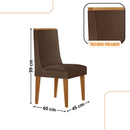 Imagem de Mesa de Jantar Diane 180cm Tampo MDF Vidro com 6 Cadeiras Lisboa Moderna Mobília