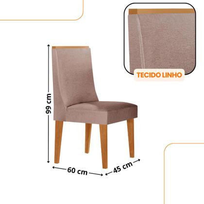 Imagem de Mesa de Jantar Diane 180cm Tampo MDF Vidro com 6 Cadeiras Lisboa Moderna Mobília