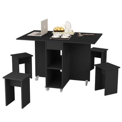 Imagem de Mesa de jantar dobrável com bancos MDF- Vira aparador Jade