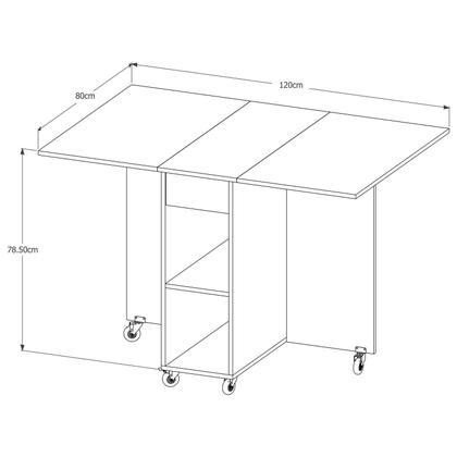 Imagem de Mesa de jantar dobrável com bancos MDF- Vira aparador Jade