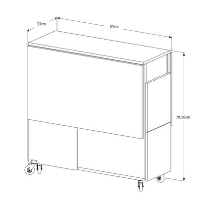 Imagem de Mesa de jantar dobrável com bancos MDF- Vira aparador Jade
