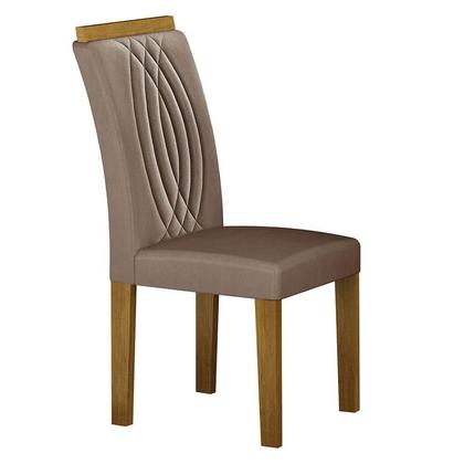 Imagem de Mesa de Jantar Doha 120x80 Reto Off White Decor Off com 4 Cadeiras Freijó Joli Camurça  Leifer Móveis