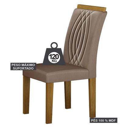 Imagem de Mesa de Jantar Doha 120x80 Reto Off White Decor Off com 4 Cadeiras Freijó Joli Camurça  Leifer Móveis