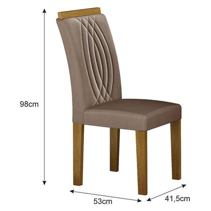 Imagem de Mesa de Jantar Doha 120x80 Reto Off White Decor Off com 4 Cadeiras Freijó Joli Camurça  Leifer Móveis