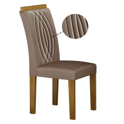 Imagem de Mesa de Jantar Doha 120x80 Reto Off White Decor Off com 4 Cadeiras Freijó Joli Camurça  Leifer Móveis