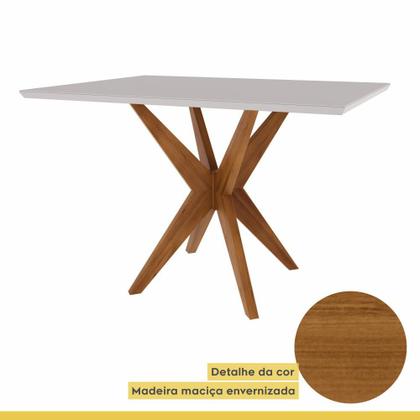 Imagem de Mesa de Jantar Donna Nesher 4 Lugares Nesher Madeira Maciça Mel Off White