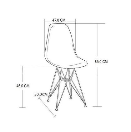 Imagem de Mesa de Jantar Eames Eiffel de Ferro Preto Tampo Redondo Vidro 110cm com 4 Cadeiras Pretas