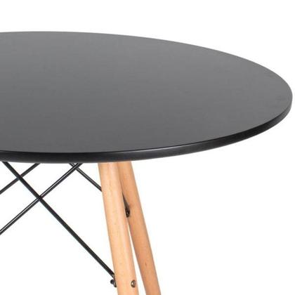 Imagem de Mesa De Jantar Eames Eiffel Wood Tampo De Mdf 80cm Preto