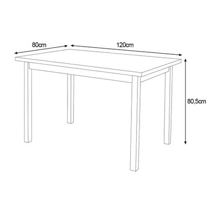 Imagem de Mesa de Jantar Elisa Base Madeira Tampo MDF 25 mm Maciço Ideal para Apartamento 1,20 X 80 Offwhite