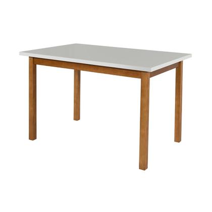 Imagem de Mesa de Jantar Elisa Base Madeira Tampo MDF 25 mm Maciço Ideal para Apartamento 1,20 X 80 Offwhite