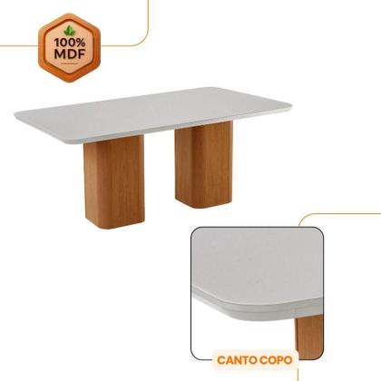 Imagem de Mesa De Jantar Eloise 180cm Tampo Mdf 6 Cadeiras Moderna Tork /nat/off/serig. Off