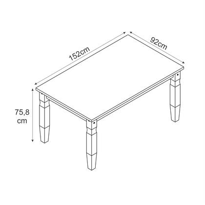 Imagem de Mesa de Jantar em Madeira 152x92 cm Carvalho Rústico Elliottiis