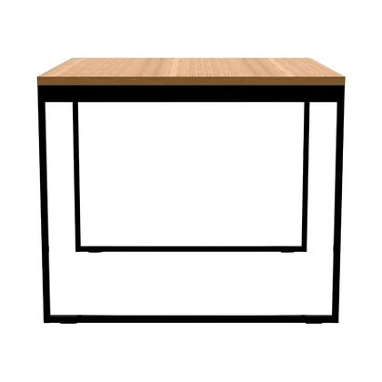 Imagem de Mesa de Jantar Estilo Industrial Rústico 80x80cm em Madeira e Aço para Cozinha