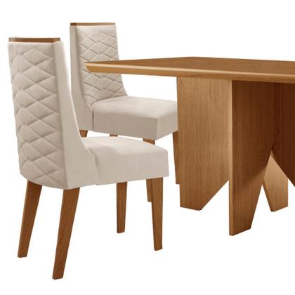 Imagem de Mesa de Jantar Evora 120cm MDF Canto copo e com 4 Cadeiras Safira