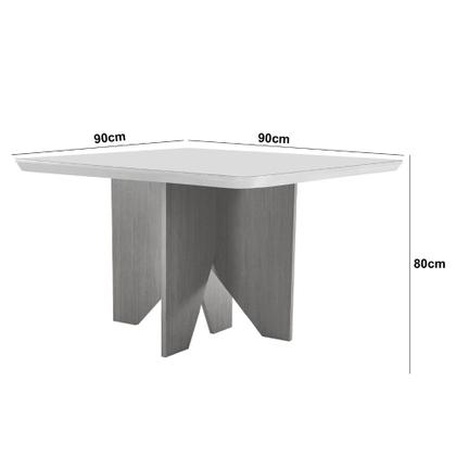 Imagem de Mesa de Jantar Evora 90cm MDF Canto copo e com 4 Cadeiras Athenas