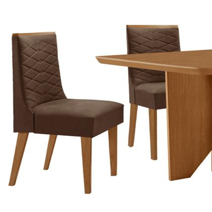 Imagem de Mesa de Jantar Evora 90cm MDF Canto copo e com 4 Cadeiras Safira