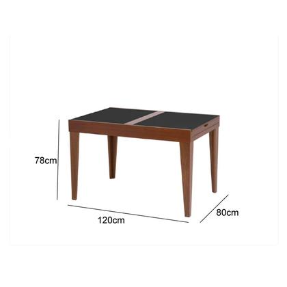 Imagem de Mesa de Jantar Extensível 120x80cm Tampo de Vidro Paris