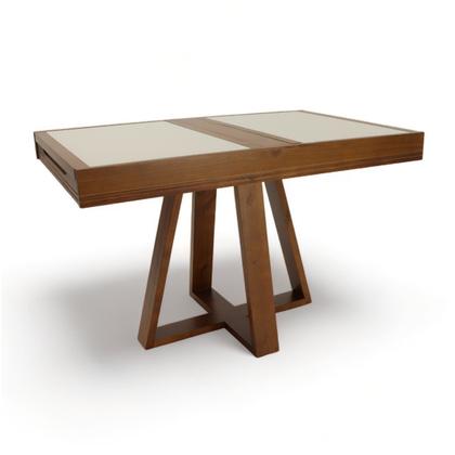 Imagem de Mesa de Jantar Extensível 178x78cm Tampo Vidro Atena