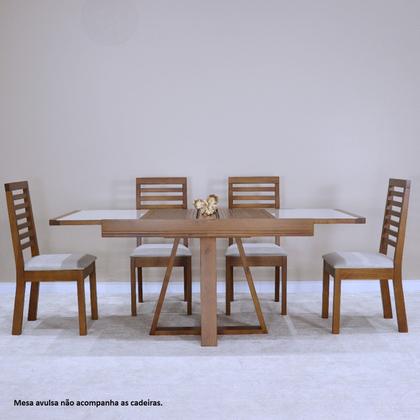 Imagem de Mesa de Jantar Extensível 178x78cm Tampo Vidro Atena