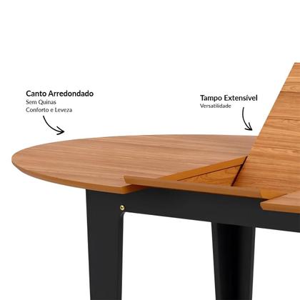 Imagem de Mesa de Jantar Extensível de 122 cm a 159 cm Dalla Costa MDF